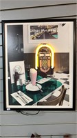 Diner picture w/lights 17”x 21”