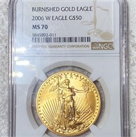 2006-W $50 Burnished Gold Eagle NGC - MS70 1oz
