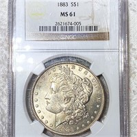 1883 Morgan Silver Dollar NGC - MS61