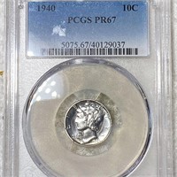 1940 Mercury Silver Dime PCGS - PF67