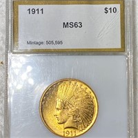 1911 $10 Gold Eagle PCI - MS63