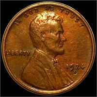 1924-S Lincoln Wheat Penny CLOSELY UNC