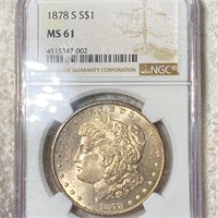 1878-S Morgan Silver Dollar NGC - MS61