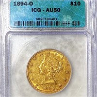1894-O $10 Gold Eagle ICG - AU50
