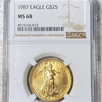 1987 $25 Gold Eagle NGC - MS68 1/2oz