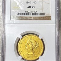 1840 $10 Gold Eagle NGC - AU53