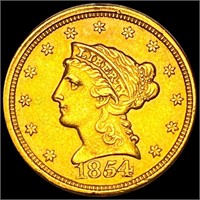 1854 $2.50 Gold Quarter Eagle CLOSELY UNCIRCULATED