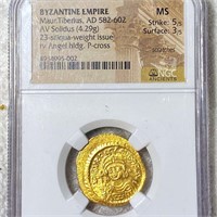 582-602 AD Byzantine Empire Gold Coin NGC - MS