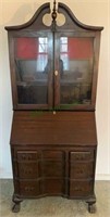 Antique block front secretary with two doors and