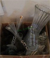 Glass lot - colored and clear drinking glasses,