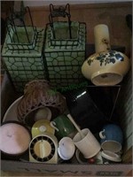 Miscellaneous lot - candle globes, Taiwanese vase,
