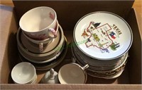 Glass lot - decorative plates, coffee cups