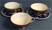 French made soup cups with two saucers - lot of