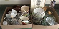 Kitchenware - saucer cups, coffee cups, vinegar