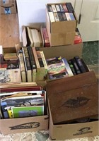 Mixed lot - ephemera, books, wood storage box,