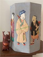 Antique Chinese silk storage box with silk