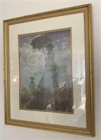 Gold framed print "Woman on the hill with