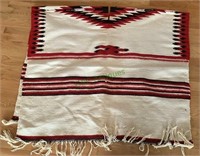 Authentic southwest blanket poncho - red and