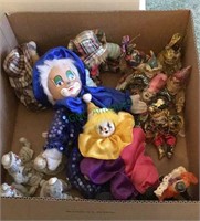 Clowns - box lot, approximately 16 fabric and