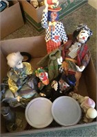Clowns - box lot - approximately 10 fabric and