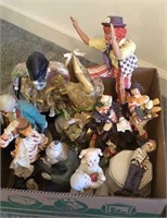Clowns - box lot - approximately 12 fabric ceramic