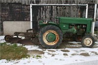 JOHN DERRE "M" TRACTOR W/PLOW