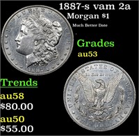 1887-s vam 2a Morgan Dollar $1 Grades Select AU