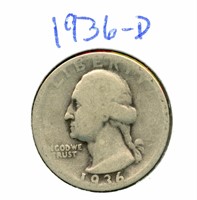 1936-D Washington Silver Quarter
