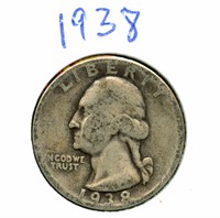 1938 Washington Silver Quarter