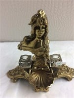 Brass Candle Holder With Female Figure