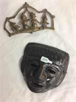 Mask and Brass Decorative Item