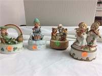 Four Music Boxes Including The Enesco "When I