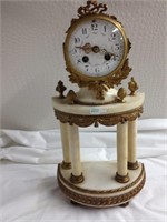 Antique marble & brass  table clock