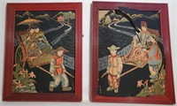 Mid Century Asian Framed Prints Signed Sierra