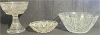 Vintage Pressed Cut Glass Bowls