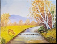 Vintage  Nature Painting on Canvas