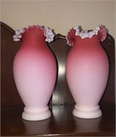 2 Bristol Pink Vases