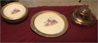 Astern China 22k. Gold Plates & Covered Dish