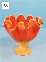 Art Glass Slag Ruffled Vase