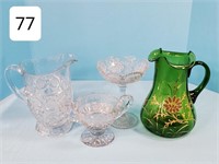 Lot of (4) - Victorian Pitchers and Glassware