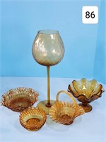 Lot of Amber Glassware