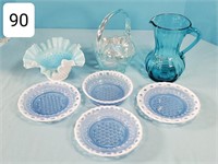 Opalescent Smith Glass Basket & Glassware