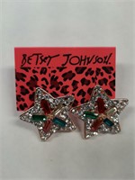 BETSY JOHNSON LOVELY STAR RHINESTONES EARRINGS