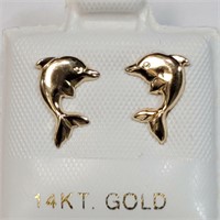 14K YELLOW GOLD DOLPHIN SHAPED