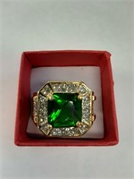 MEN'S FASHION GOLD PLATED ALLOY FAKE EMERALD/