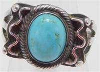 Vintage Sterling Silver and Turquoise Indian Made