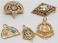 10K Yellow Gold Charms from 1940’s containing