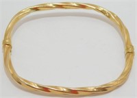 14K Yellow Gold Bracelet, Twisted Pattern,
