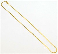 14K Yellow Gold 18” Heavy Hammered Heart Chain -