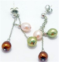 Sterling Silver and Colored Fresh Water Pearl